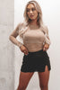 Here For A Good Time Black Long Sleeve Mesh Top