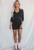 Coffee Run Ribbed Long Sleeve Cutout Halter